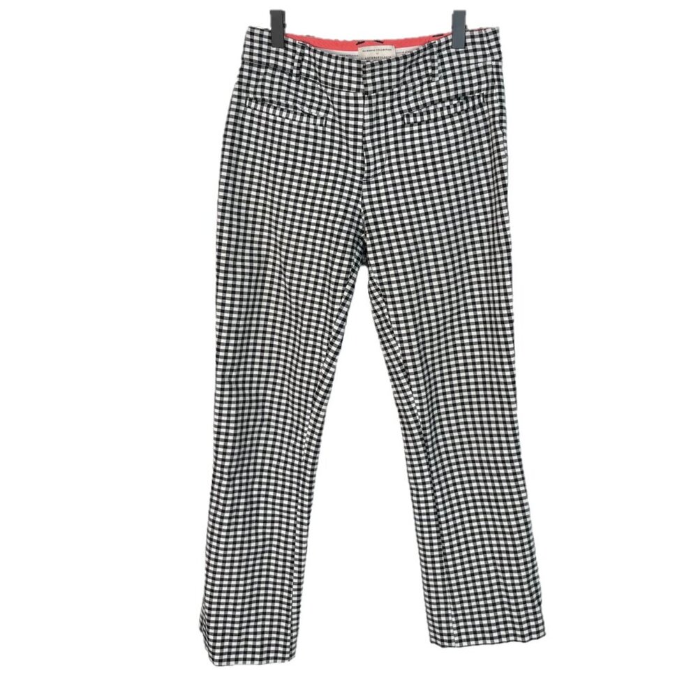 Anthropologie Black & White Gingham Trousers Size 0